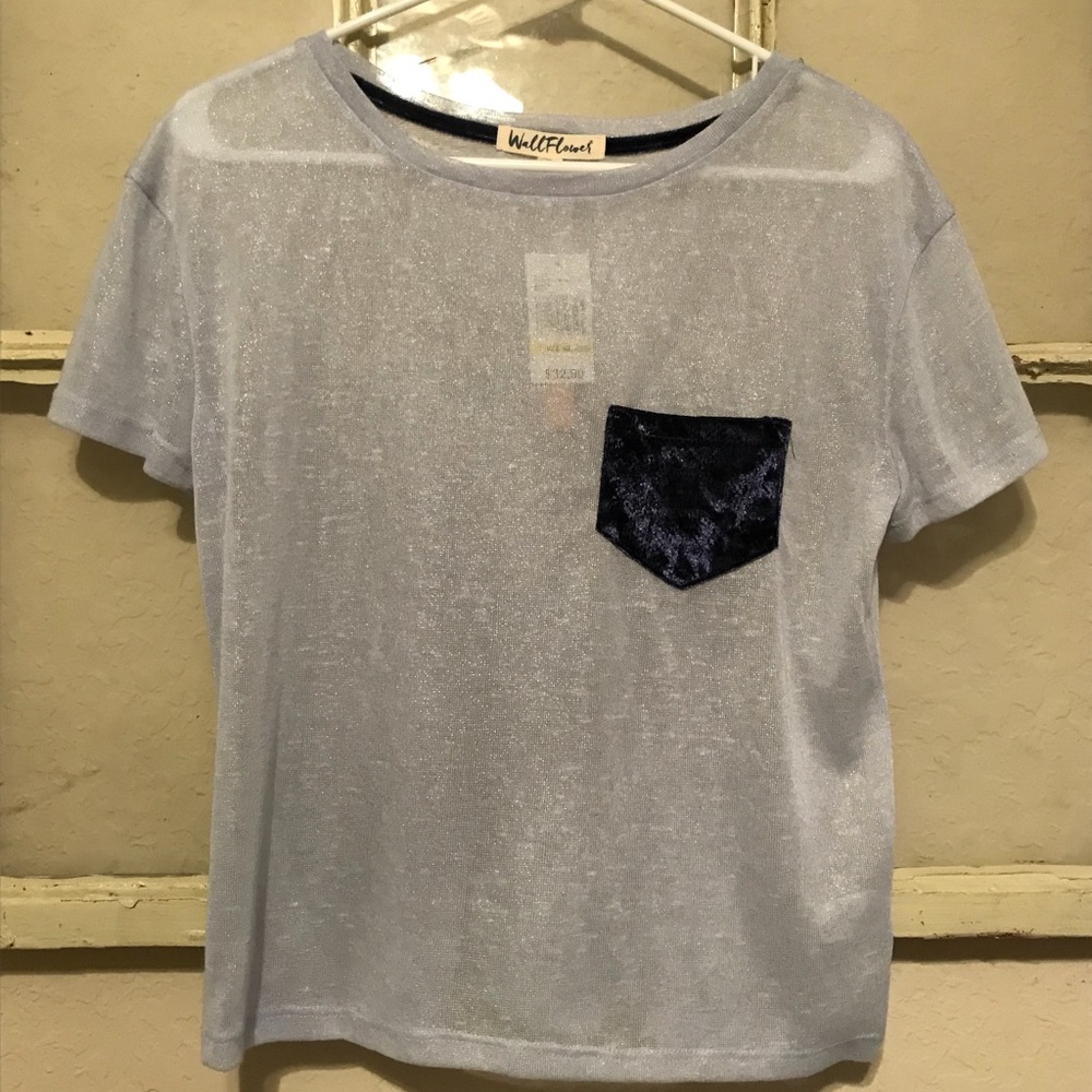 Sheer and velvet shirt